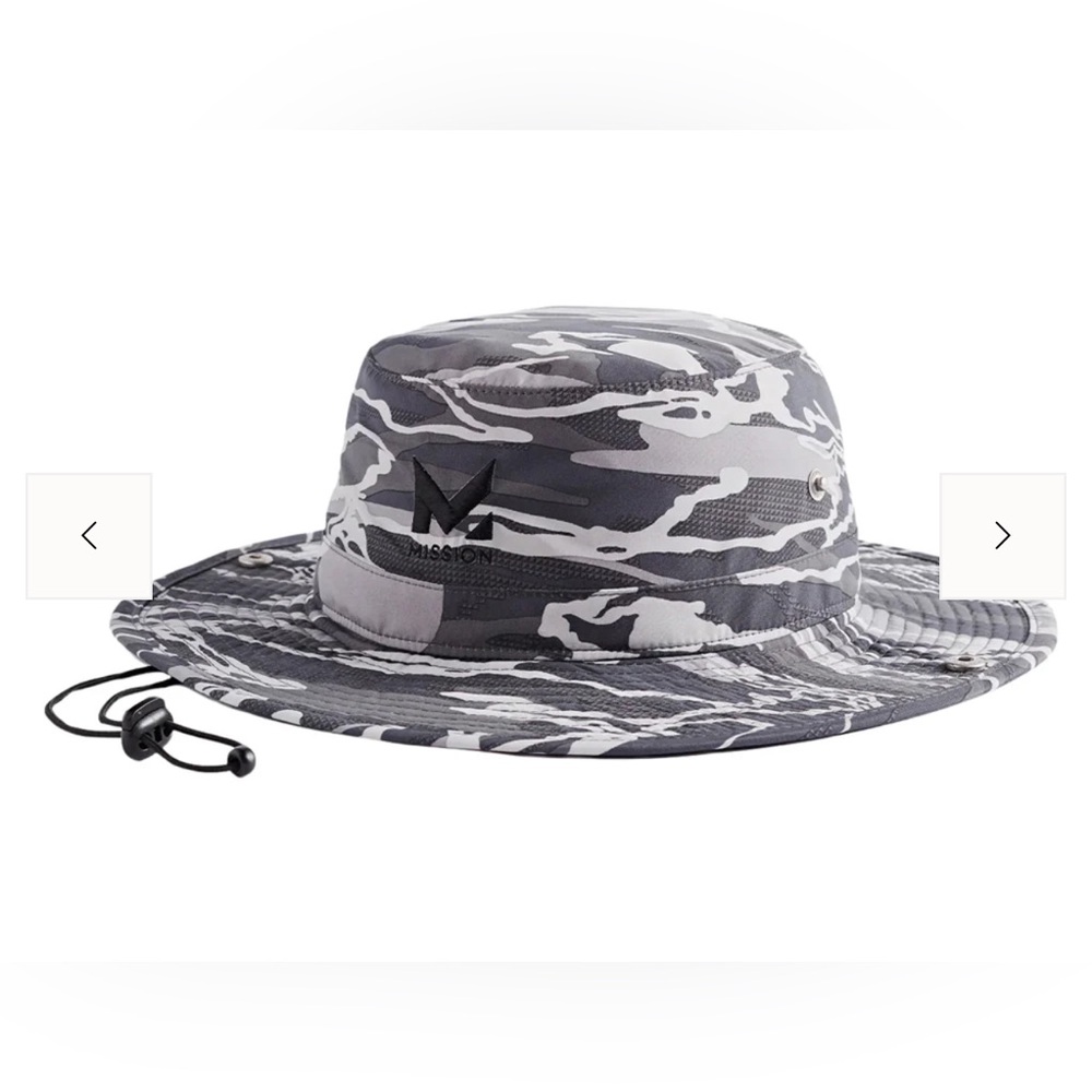 Mission Matrix Camo Silver (Gray) Cooling Bucket Hat. Size Small/Medium